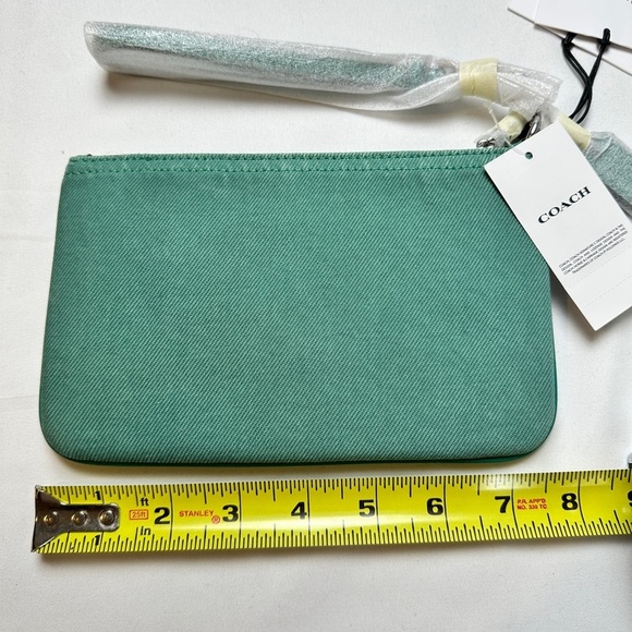 Coach Essential Denim Small Wristlet (Green) NWT - Picture 4 of 8